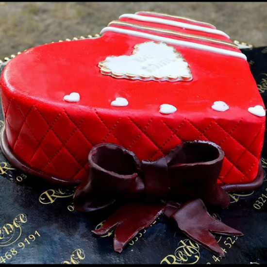 2Lbs Red Heart Shape Cake by Redolence