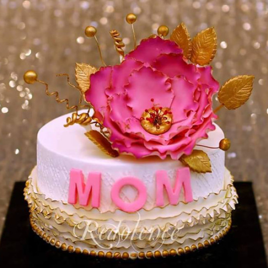 3lbs Pink and Golden Mother Cake from Redolence Bake Studio