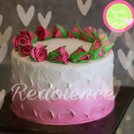 3lbs Pink and White Roses Cake from Redolence Bake Studio