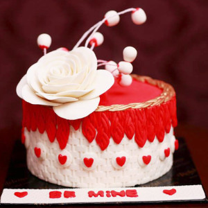 3lbs Red and White Be Mine Cake form Redolence Bake Studio 3lbs Red and White Be Mine Cake form Redolence Bake Studio