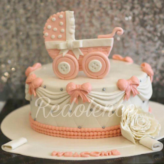 4lbs New Born Pink Baby Girl Cake from Redolence Bake Studio