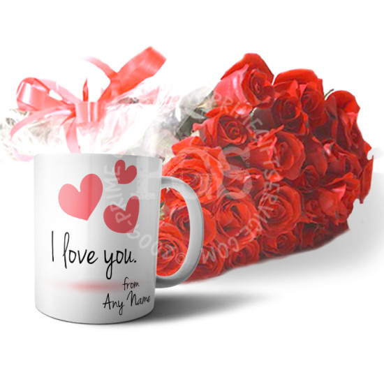 Personalised Love Mug with Roses