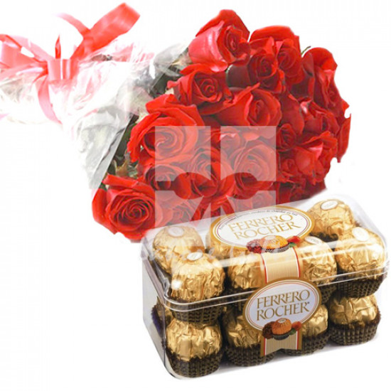 Red Roses with Ferrero Rocher