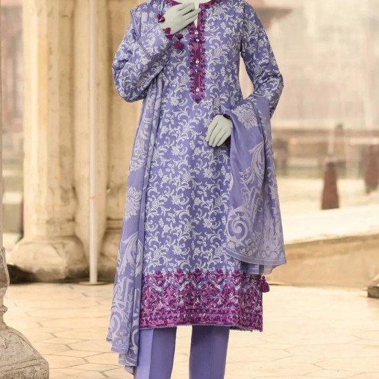 PURPLE LAWN EMBROIDERED UNSTITCHED 3PC PURPLE LAWN EMBROIDERED UNSTITCHED 3PC