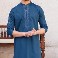PEACOCK BLUE BLENDED FORMAL KURTA