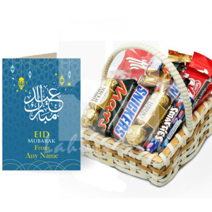 Chocolate Basket with Eid Card Chocolate Basket with Eid Card