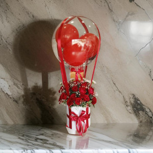 Eternal Love - Roses Box with Balloons