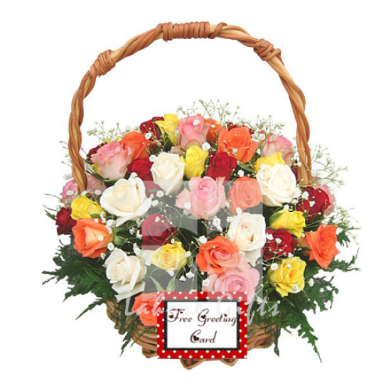 Mix Roses Basket