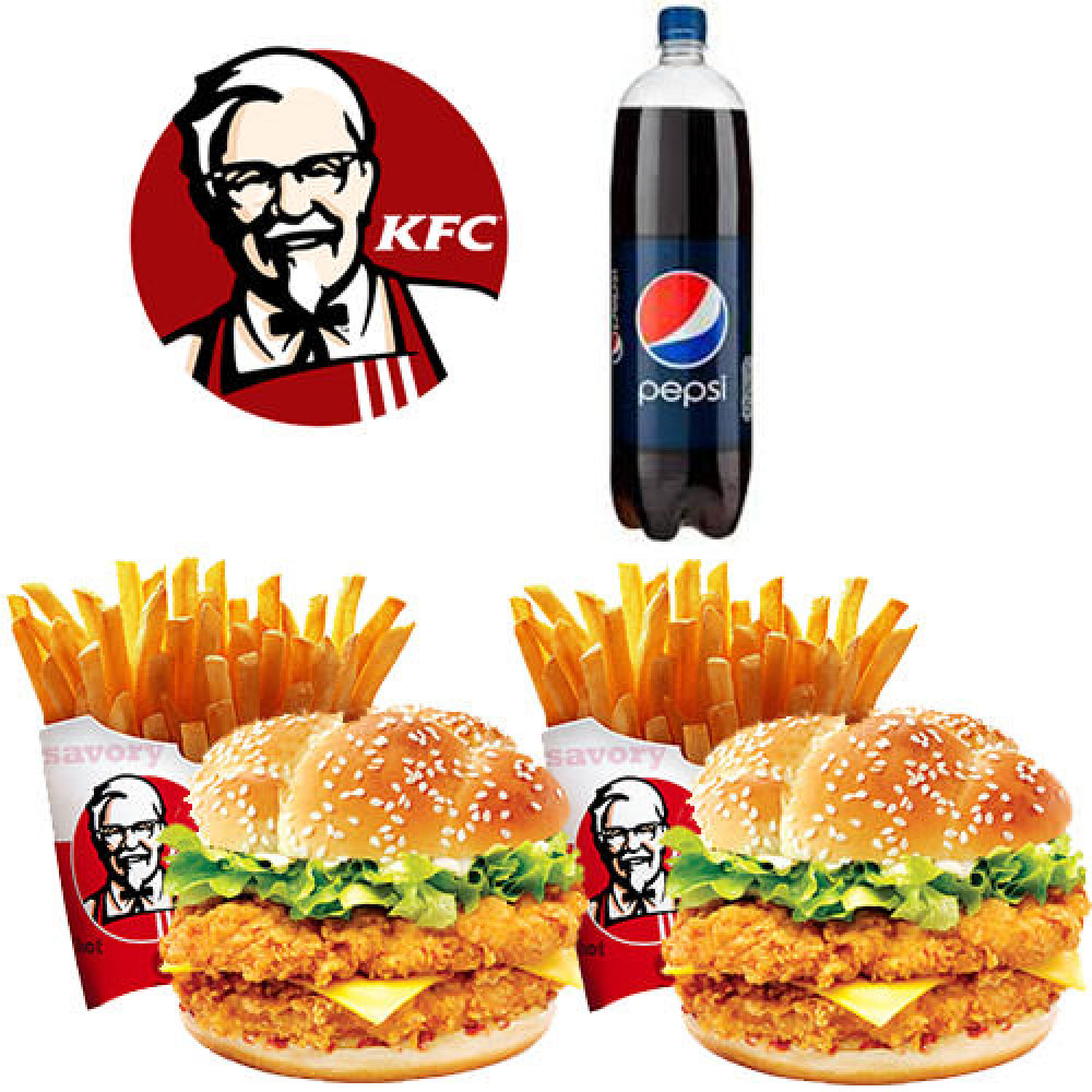 Send KFC Mighty Zinger Burger Meal Deal for Two Persons to Lahore KFC