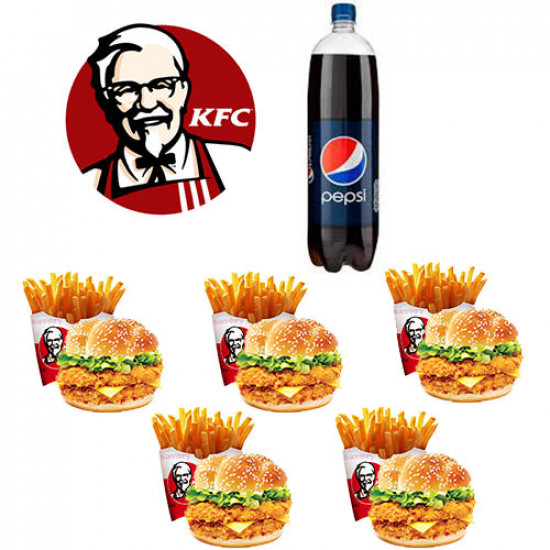 KFC Mighty Zinger Burger Meal Deal for 5 Persons