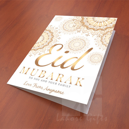 Eid Mubarak Golden Mandala Card