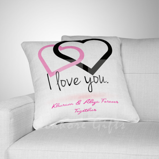 I Love You Couple Heart Cushion