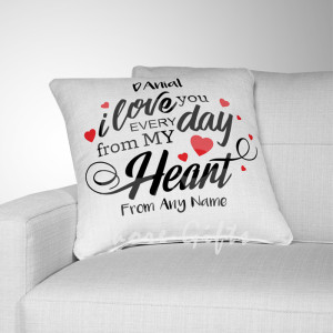 Personalised I Love You Every Day Cushion Personalised I Love You Every Day Cushion