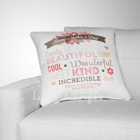 Mothers Day Typographic Cushion