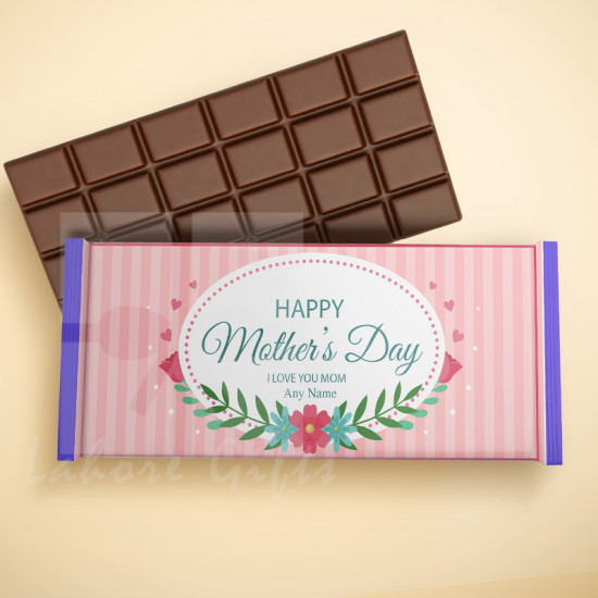 Personalised Pink Stripes Chocolate for Mother