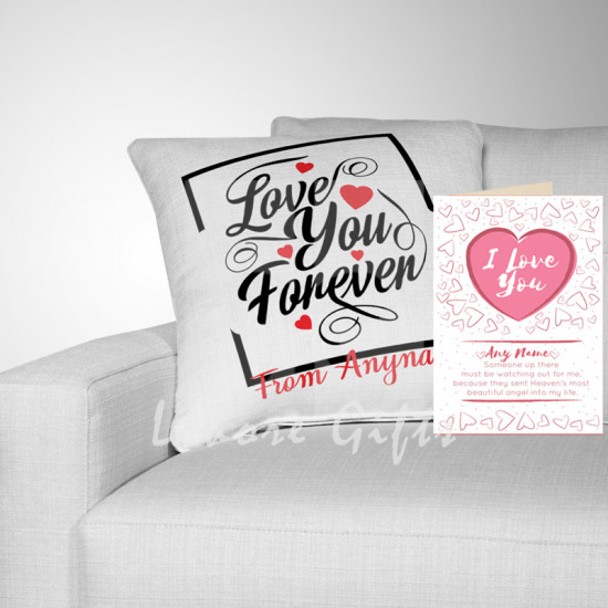 Free Card with Love You Forever Cushion